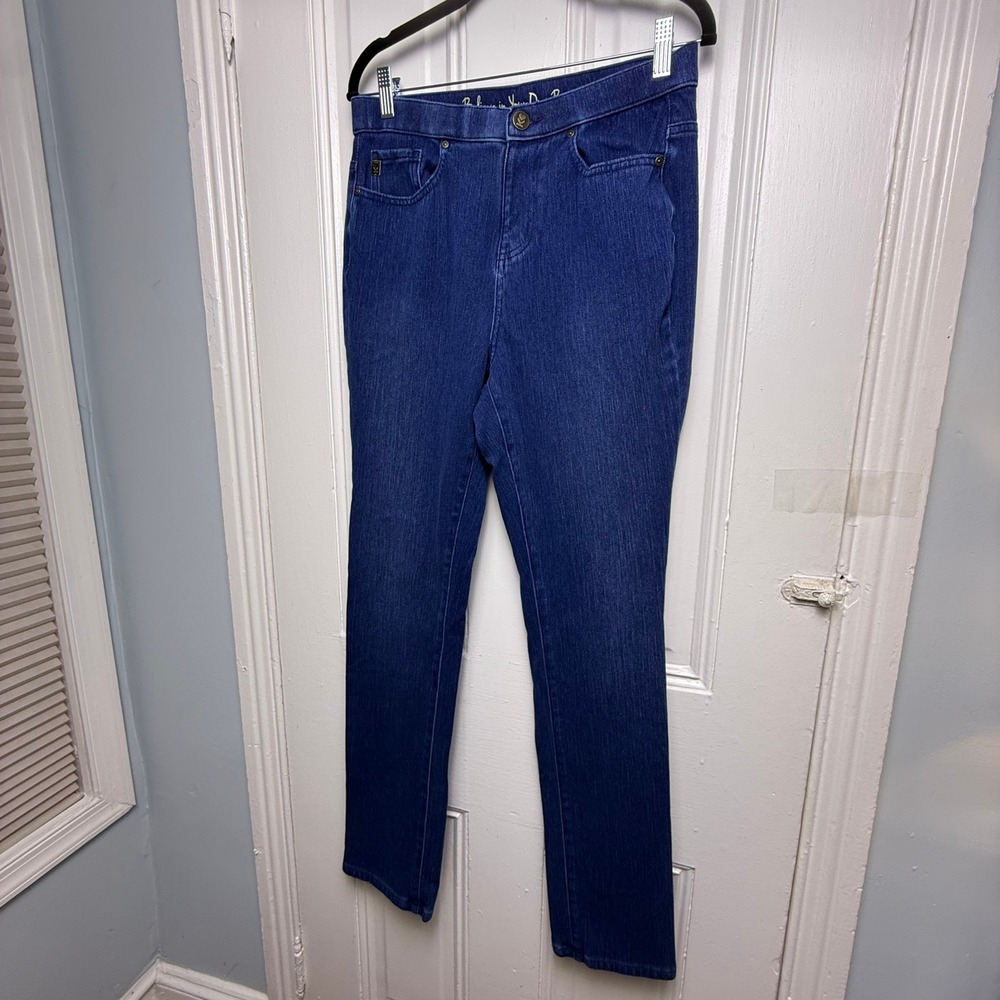 Belle by Kim Gravel Womens Jeans Dark Wash Straight Leg Size 8 Tall NWOT